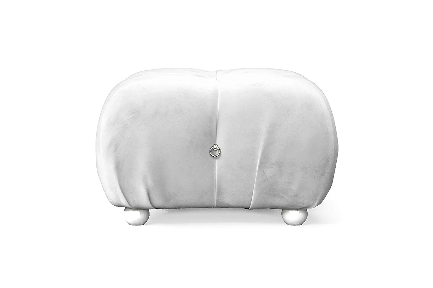 Varese Ottoman White Velvet Small