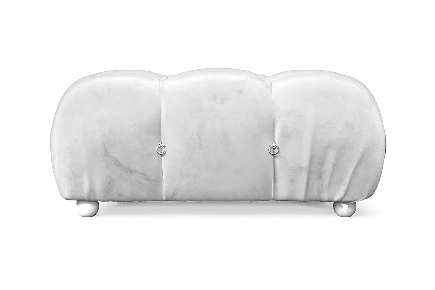 Varese Ottoman White Velvet Small