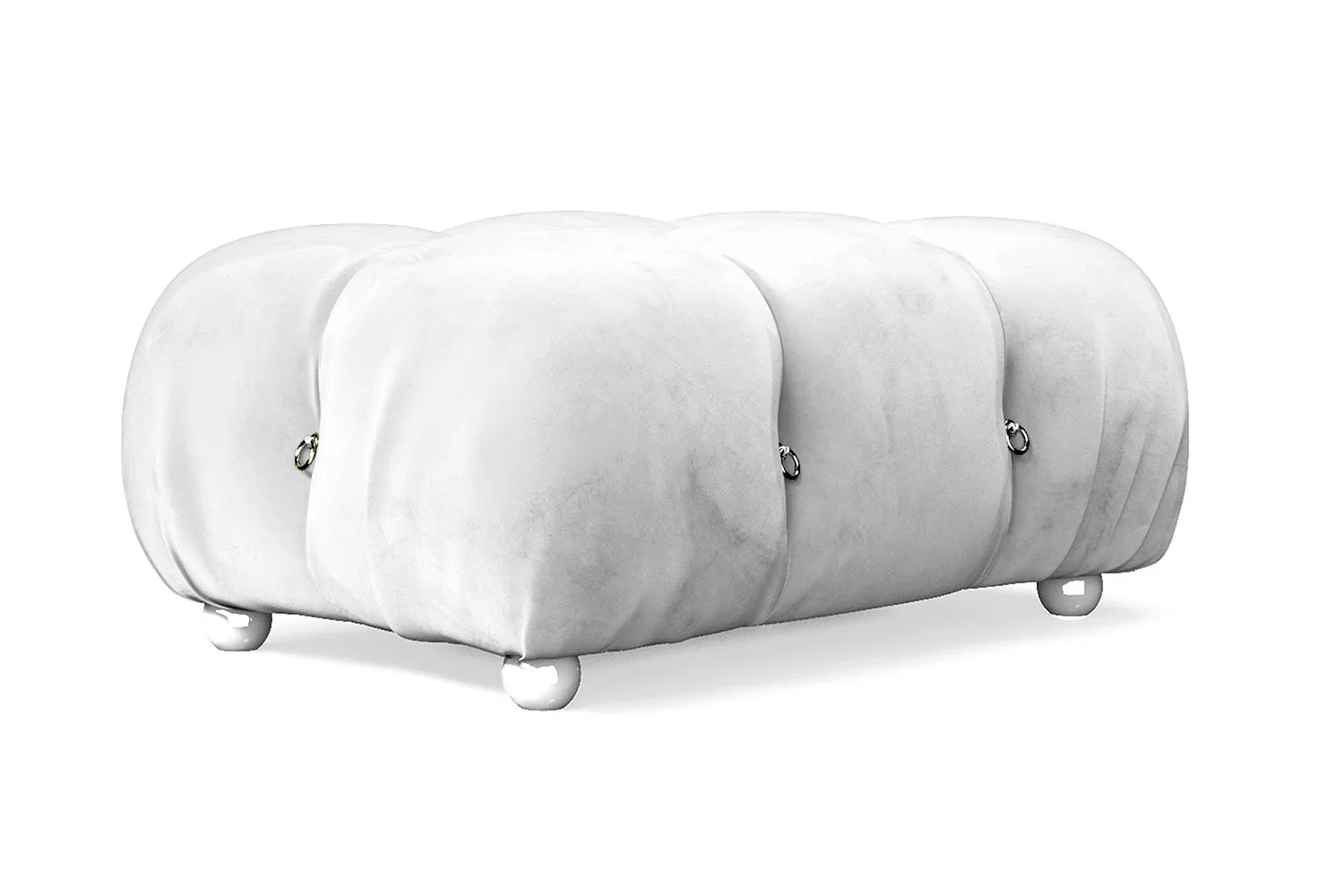 Varese Ottoman White Velvet Small