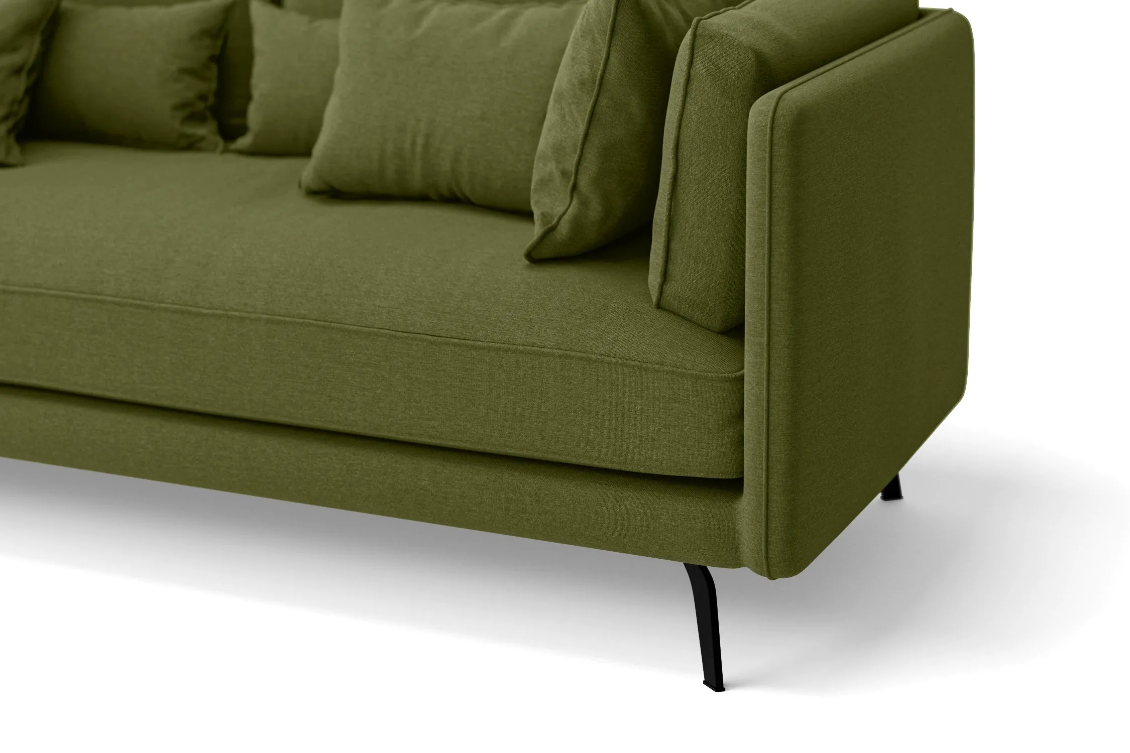 Velletri 3 Seater Sofa Olive Linen Fabric