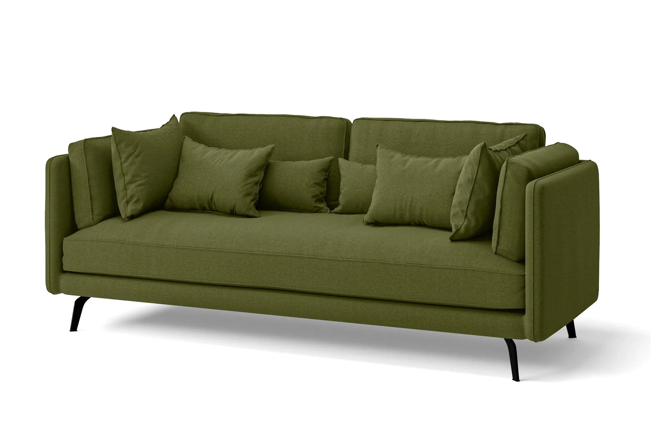 Velletri 3 Seater Sofa Olive Linen Fabric