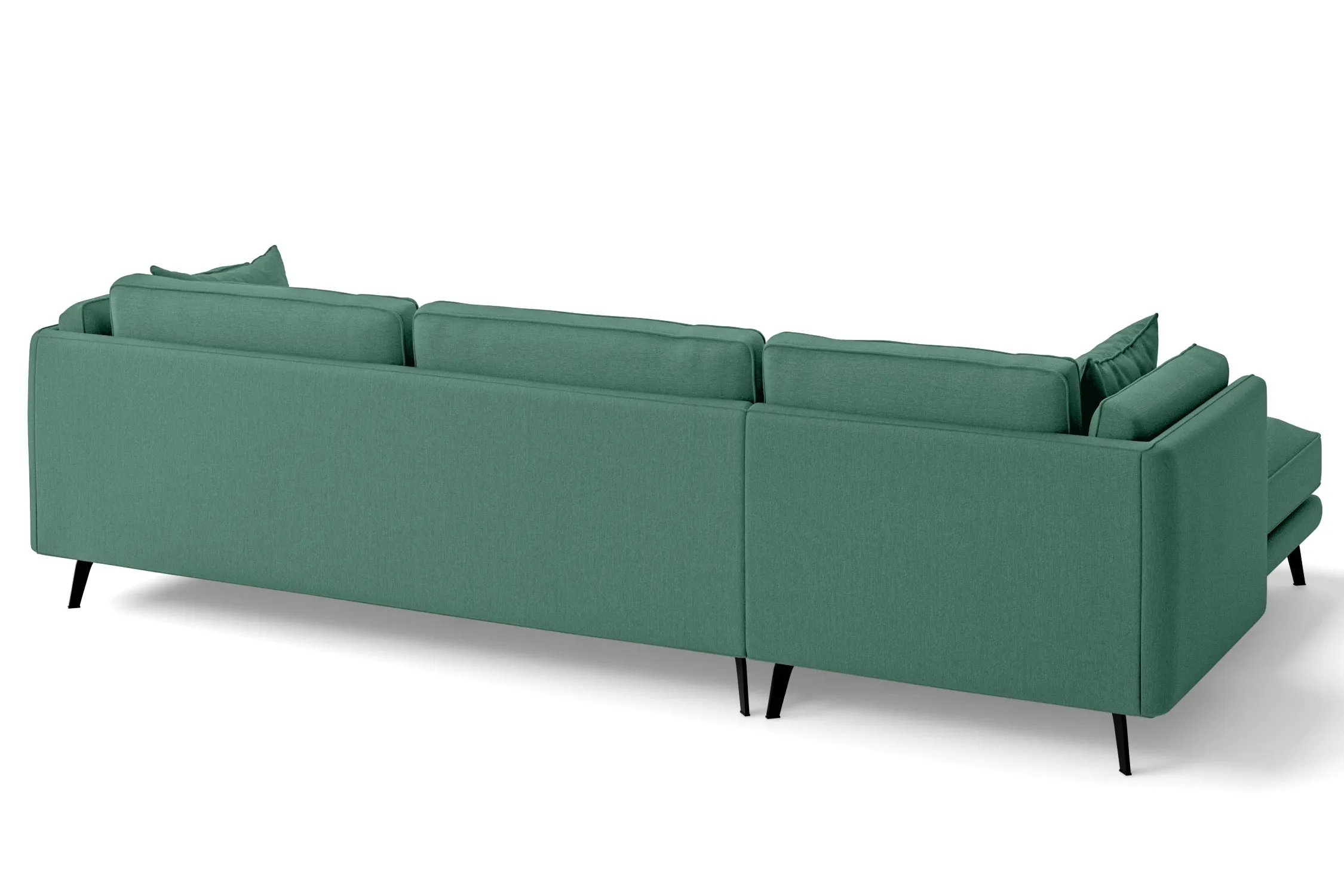 Velletri 4 Seater Left Hand Facing Chaise Lounge Corner Sofa Mint Green Linen Fabric