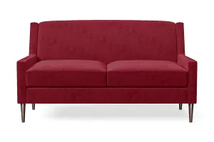 Vigevano 2 Seater Sofa Red Velvet