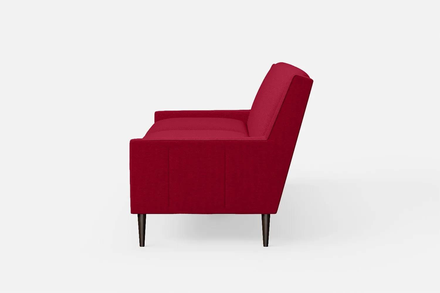 Vigevano 3 Seater Sofa Red Linen Fabric