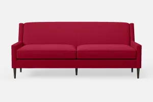 Vigevano 3 Seater Sofa Red Linen Fabric