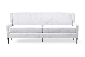 Vigevano 3 Seater Sofa Silver Velvet