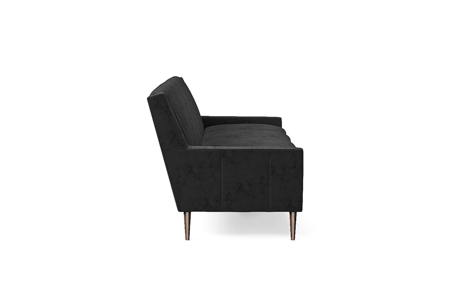 Vigevano 4 Seater Sofa Black Velvet