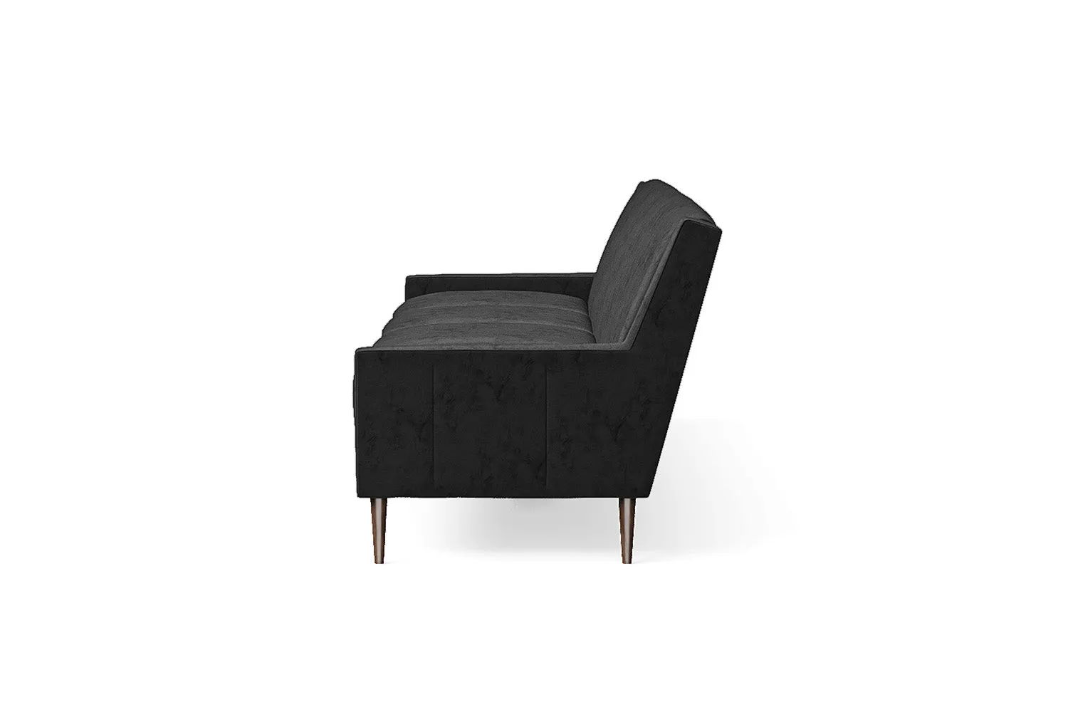 Vigevano 4 Seater Sofa Black Velvet