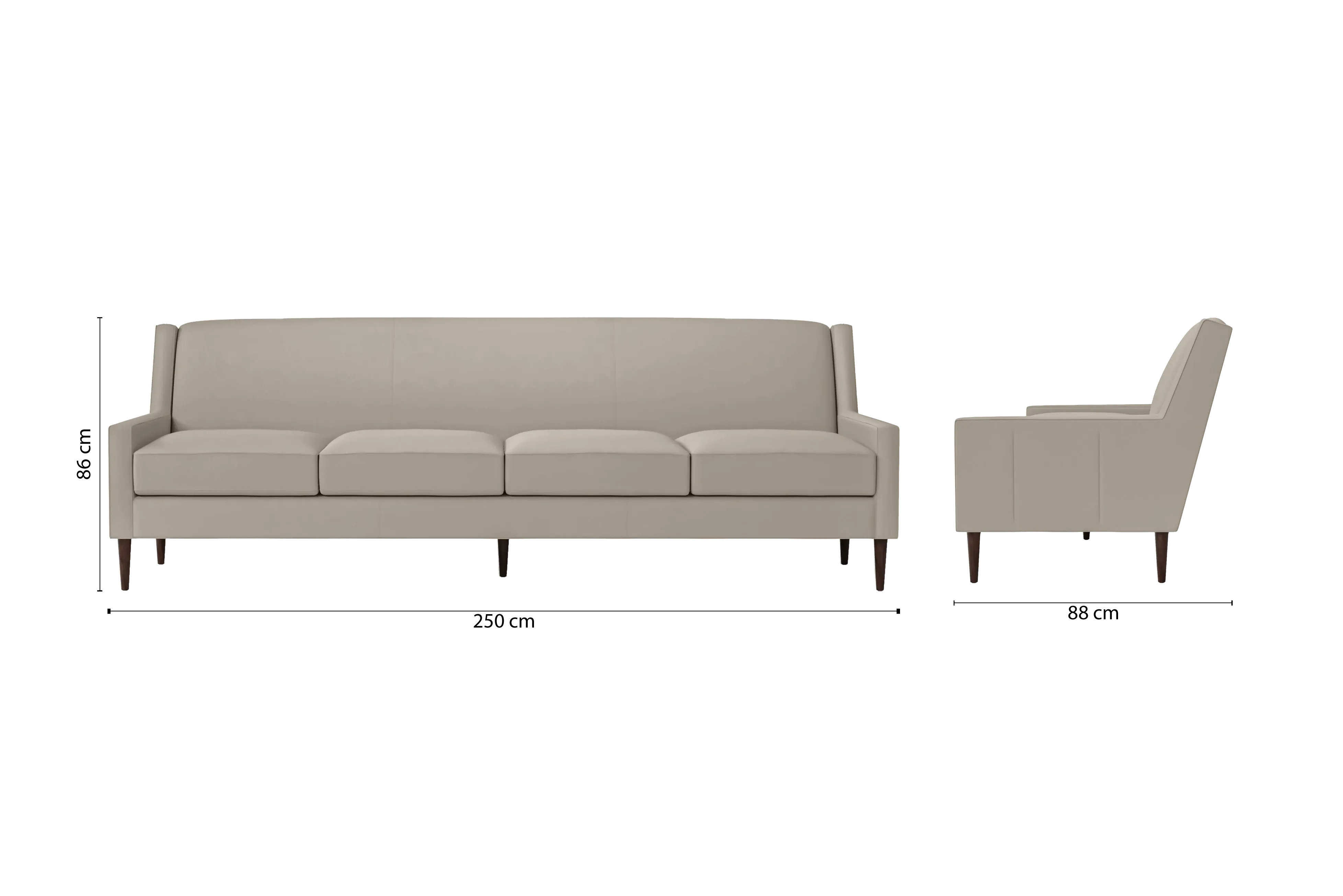 Vigevano 4 Seater Sofa Sand Leather