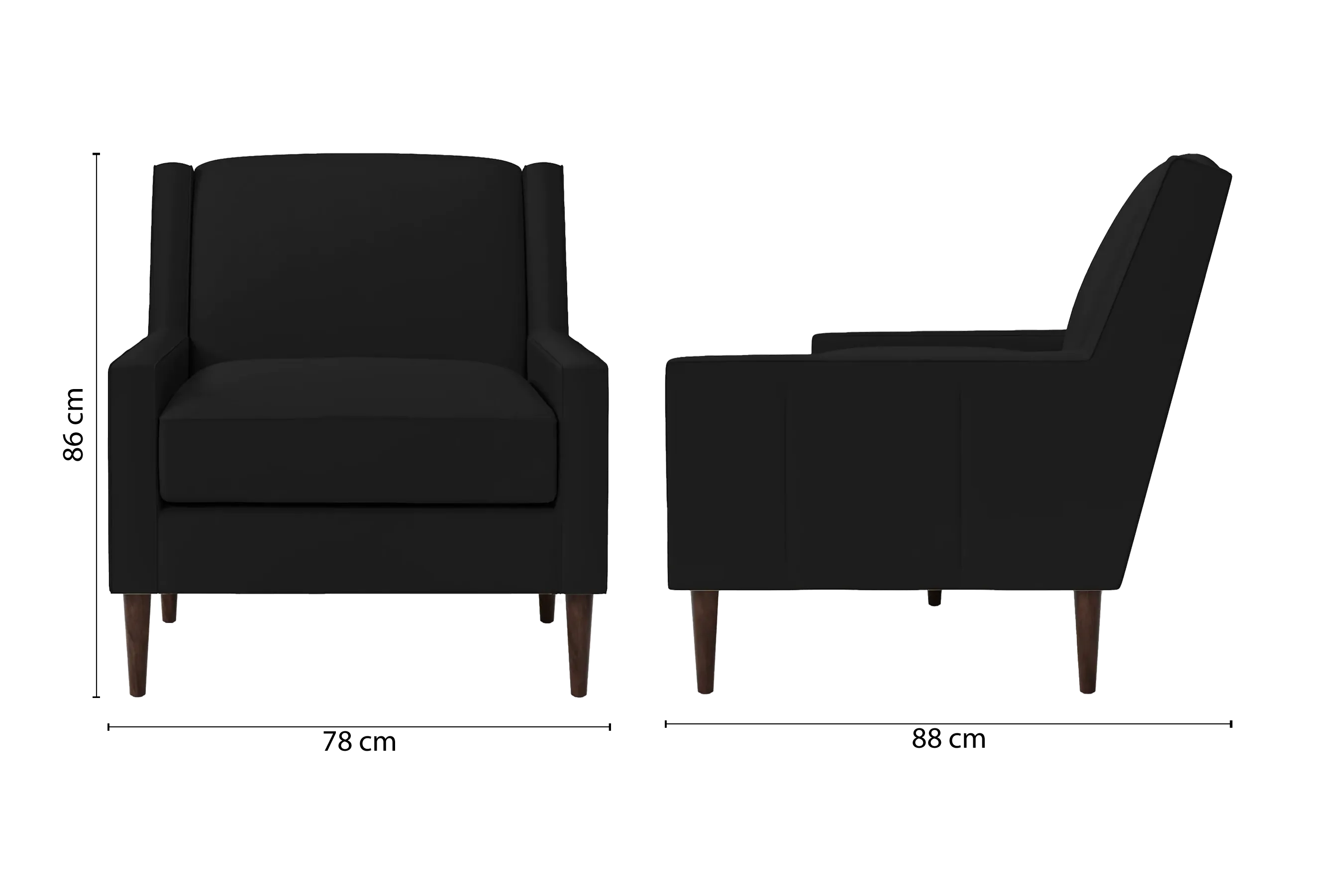 Vigevano Armchair Black Leather