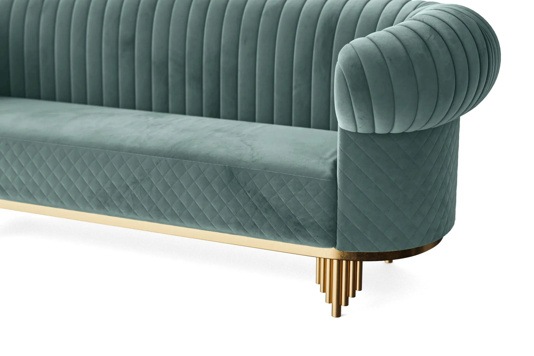 Viterbo 3 Seater Sofa Teal Velvet