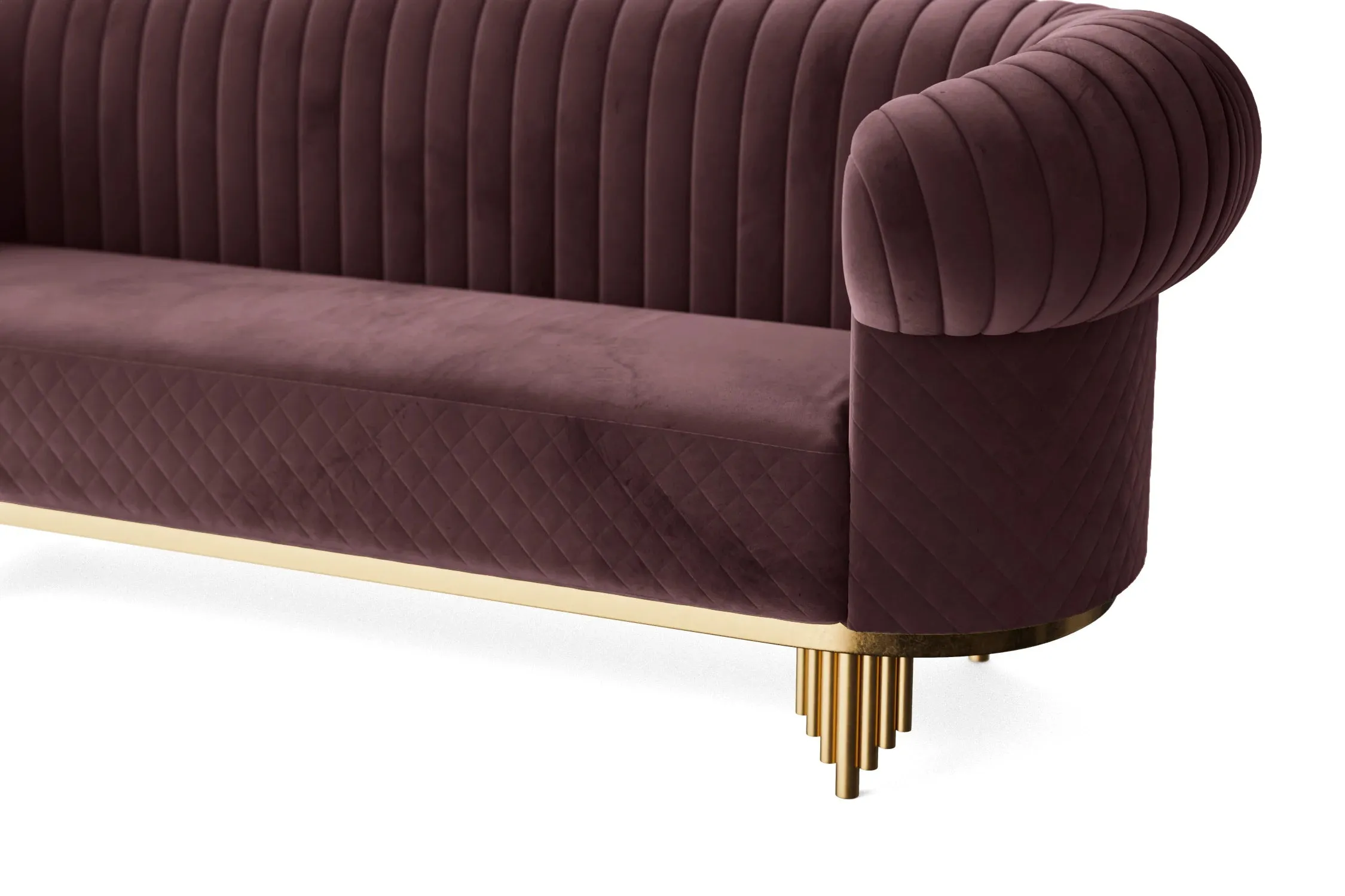 Viterbo 4 Seater Sofa Grape Velvet