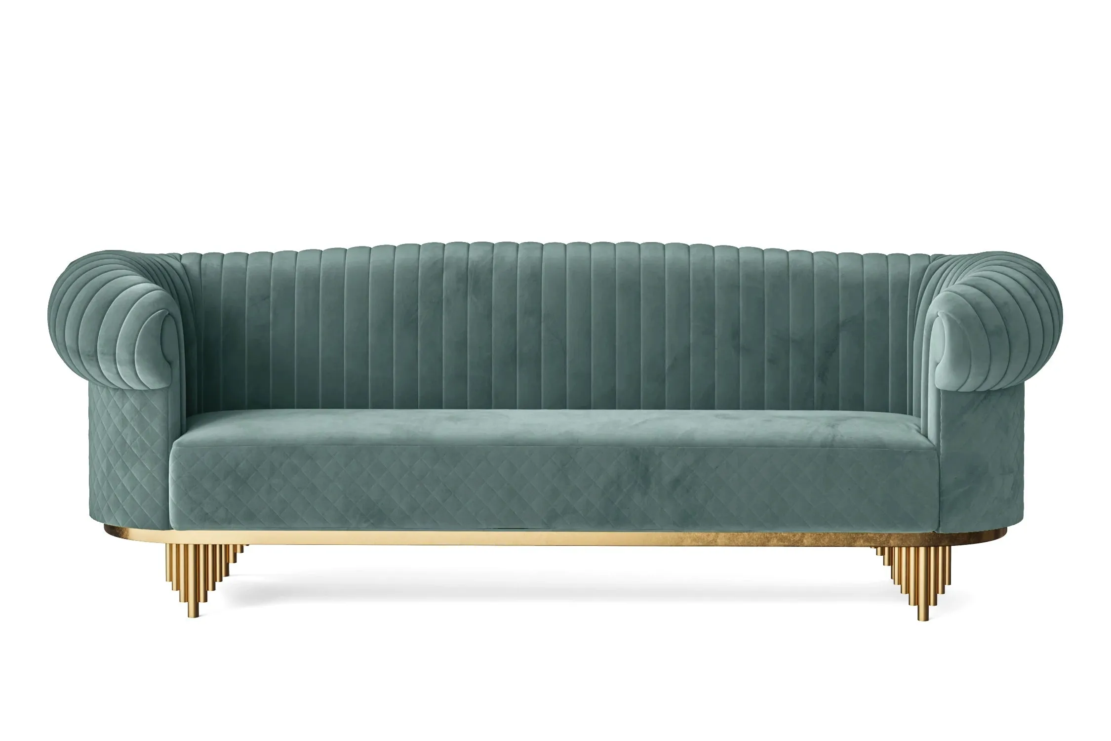 Viterbo 4 Seater Sofa Teal Velvet