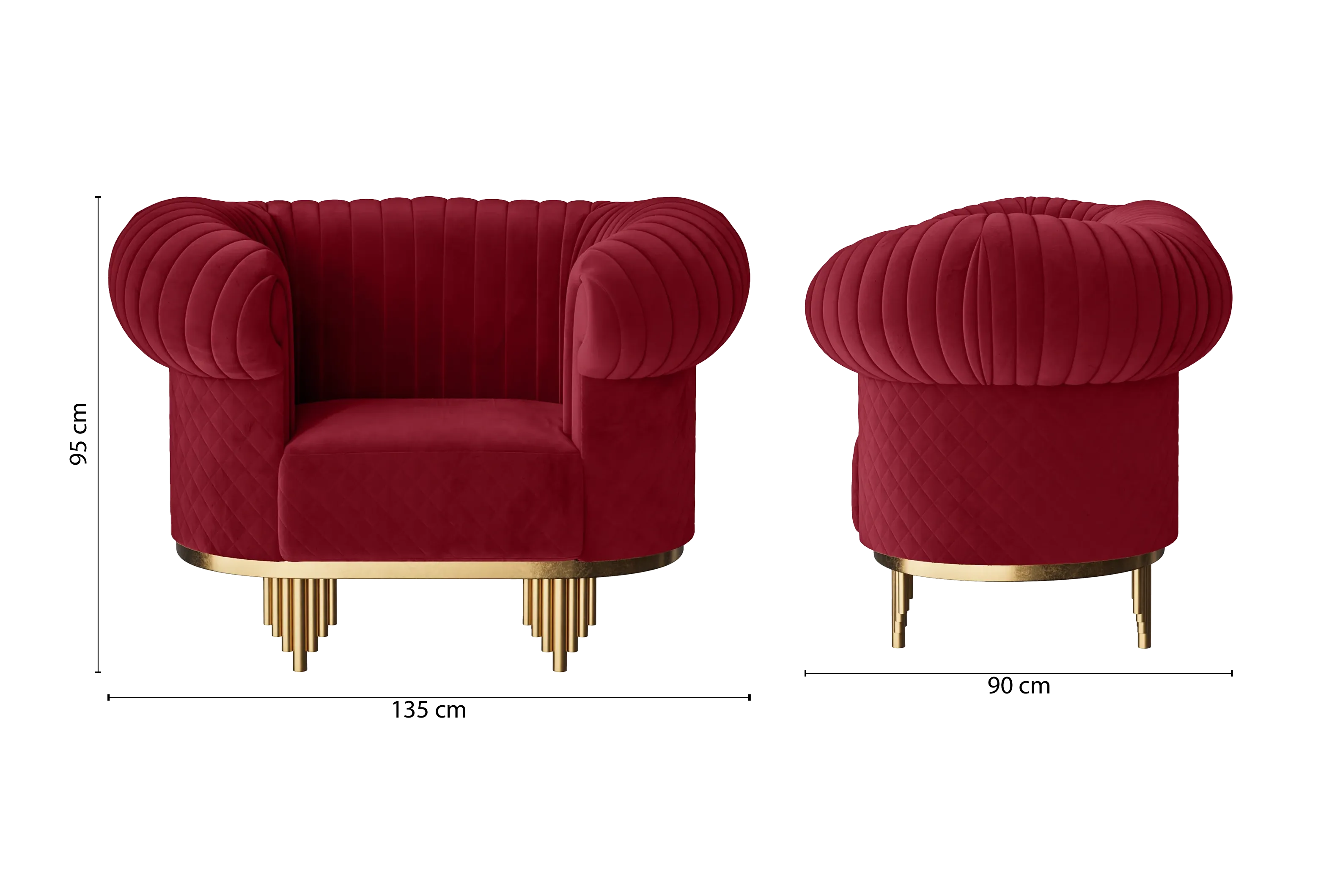 Viterbo Armchair Red Velvet