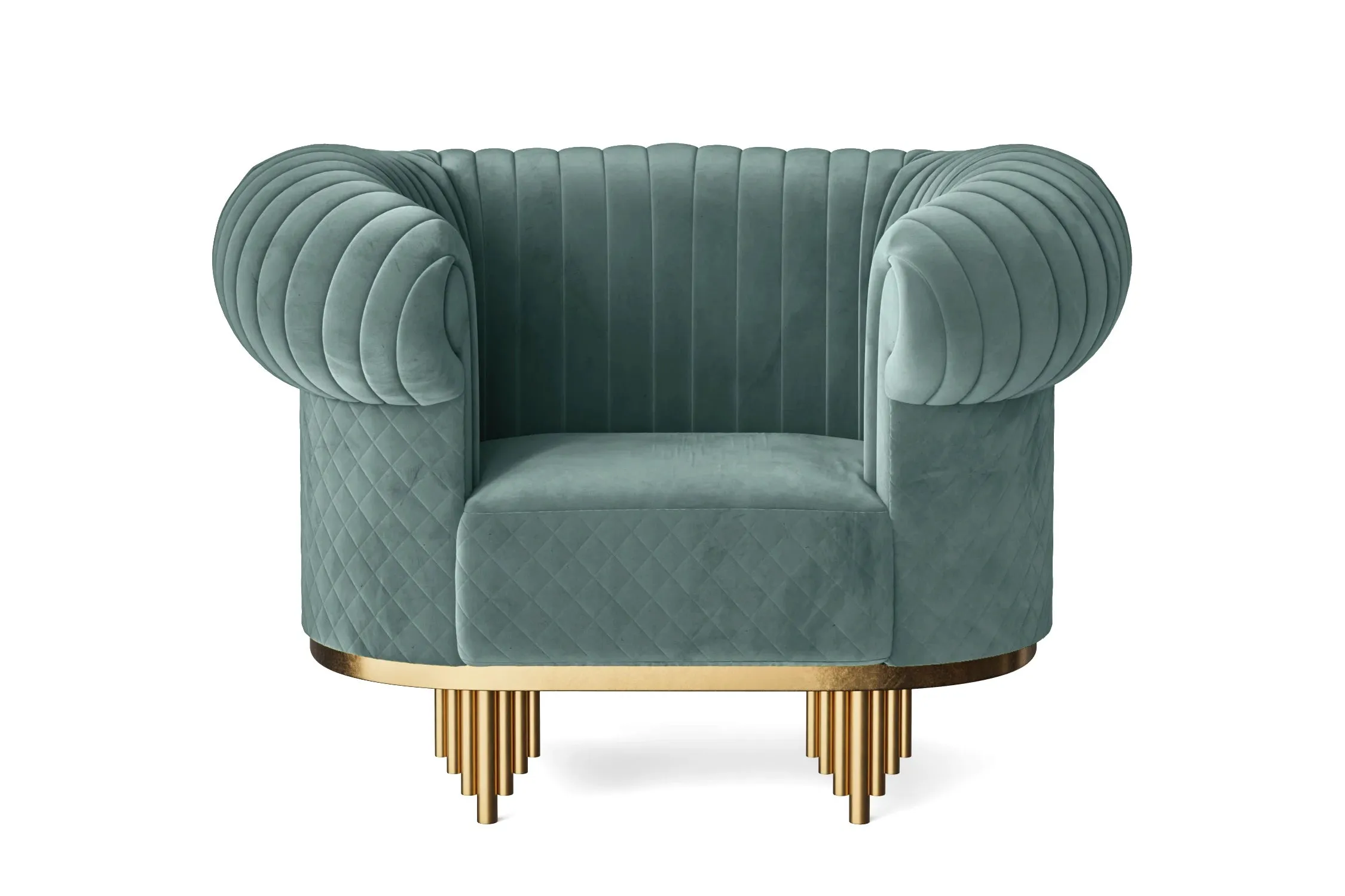 Viterbo Armchair Teal Velvet