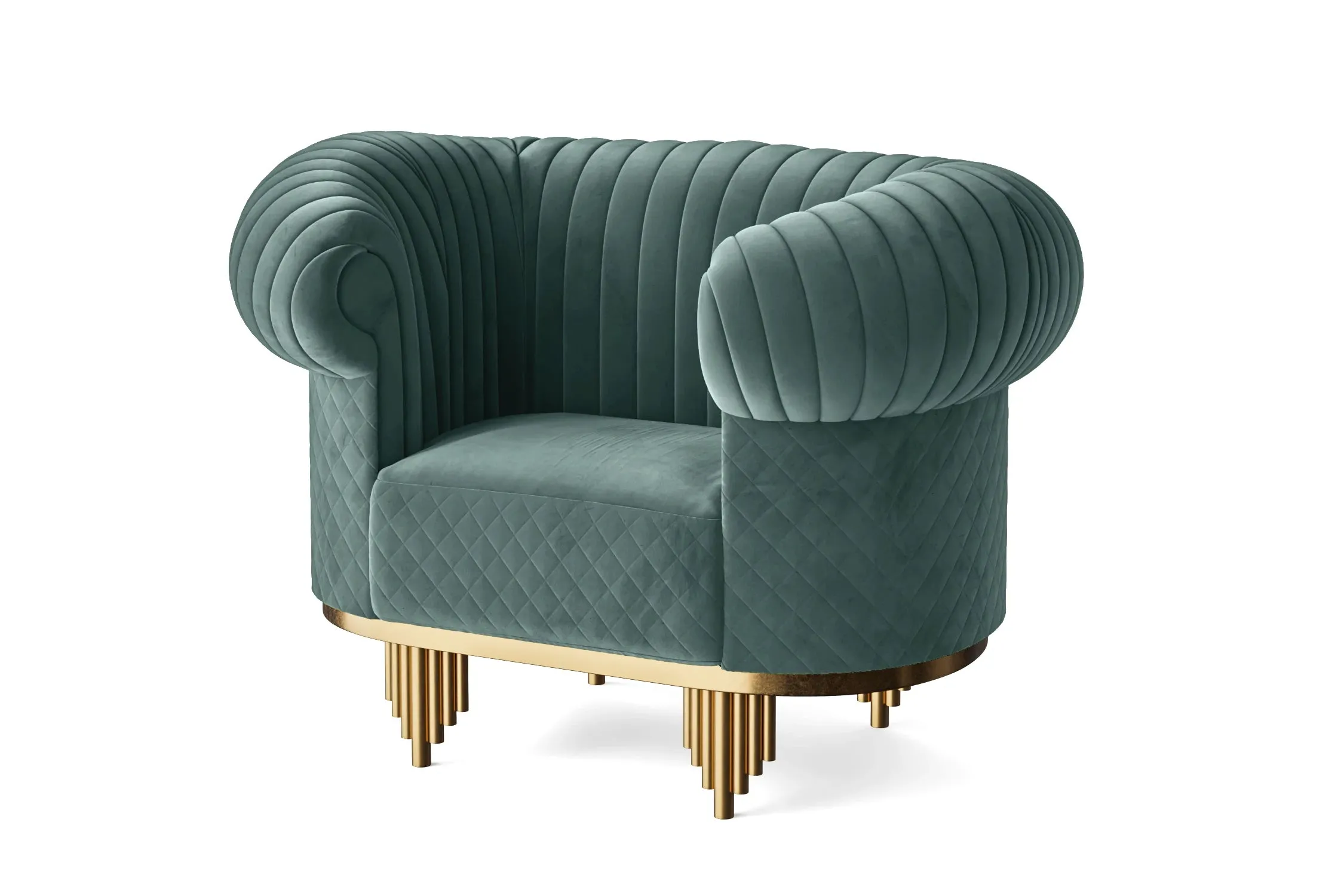 Viterbo Armchair Teal Velvet