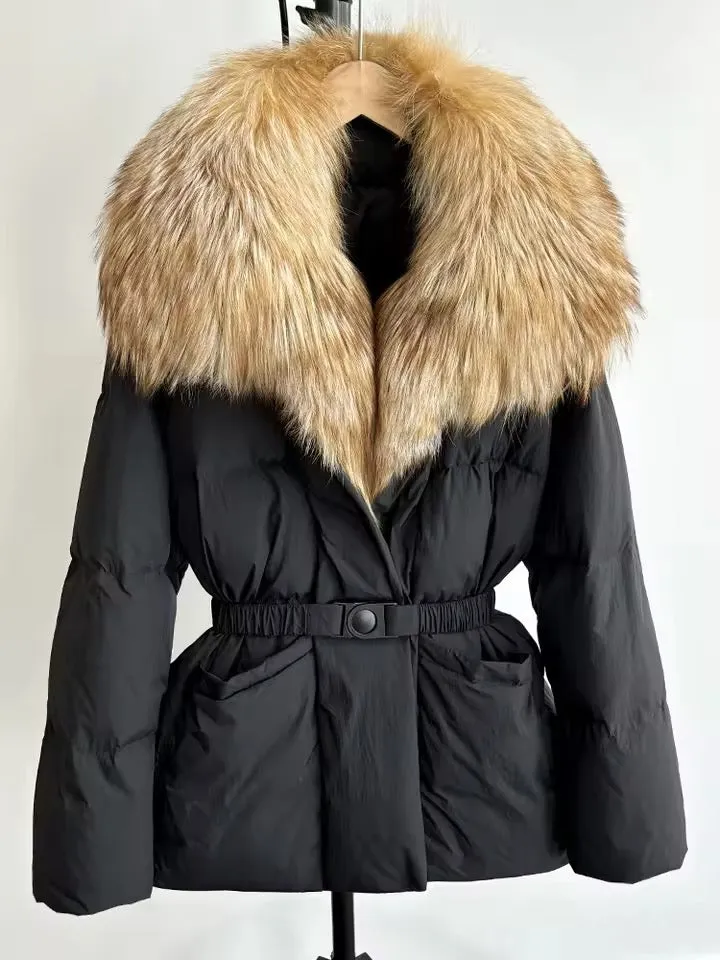 Women's Down Jacket with Natural Fur – Ultimate Winter Luxury. Women's plus size jacket