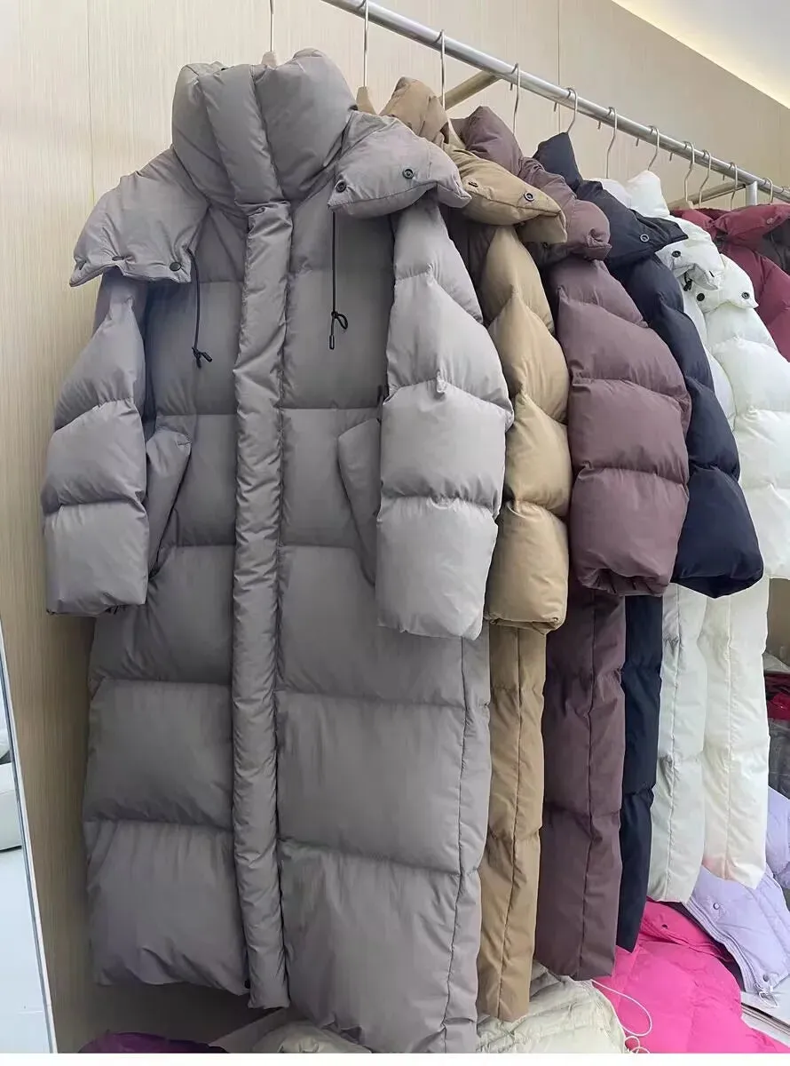 Women's Long Down Jacket Loose Big Yards Warm Jacket Casual Parka