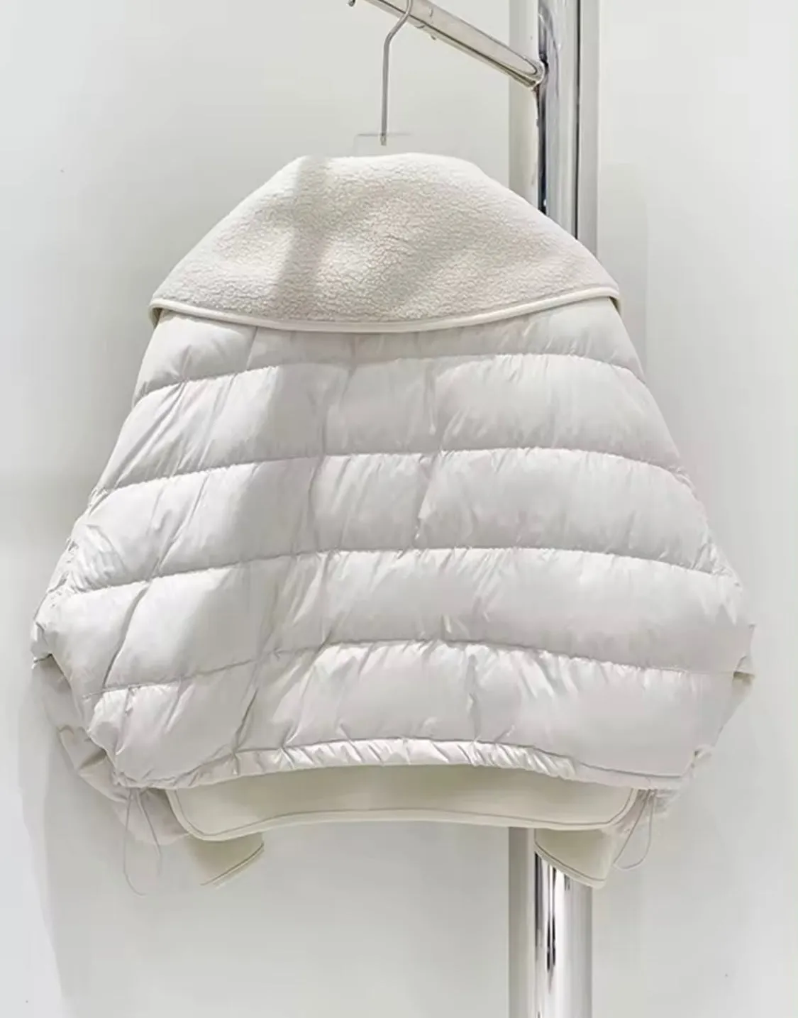 Women's Winter Duck Down Jacket with Luxurious Sheepskin Collar